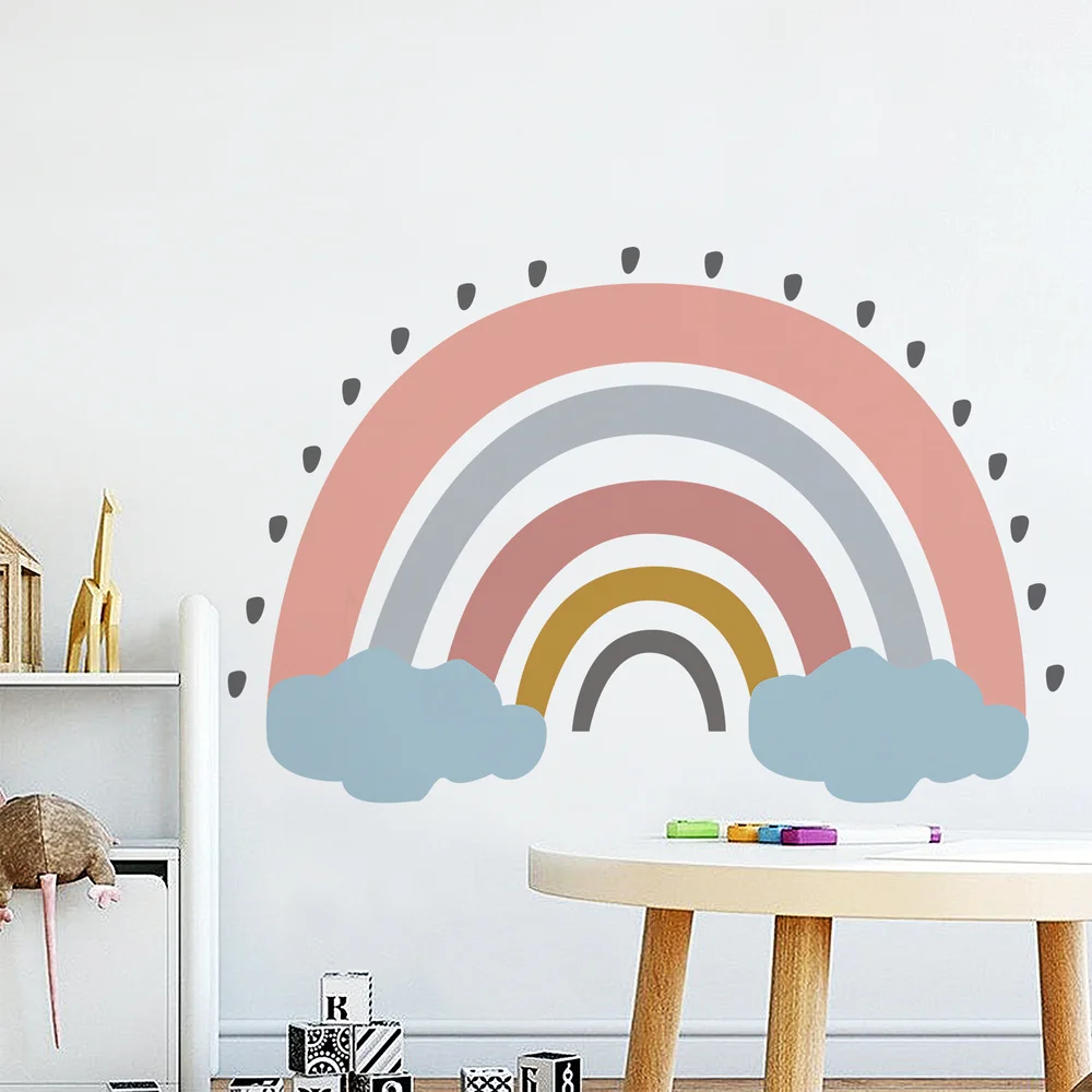 

Nordic Rainbow Cloud Pattern Wall Stickers Children's Room Dream Art Decorative Stickers PVC Self-adhesive Waterproof Stickers