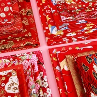 burgundy red cotton fabric bronzed diy handmade chinese style printed cloth for sewing kimono clothing dress 145cm50cm
