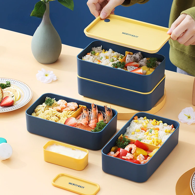 

Portable Lunch Box For Kids School Microwave Plastic Bento Box With Movable Compartments Salad Fruit Food Container Box