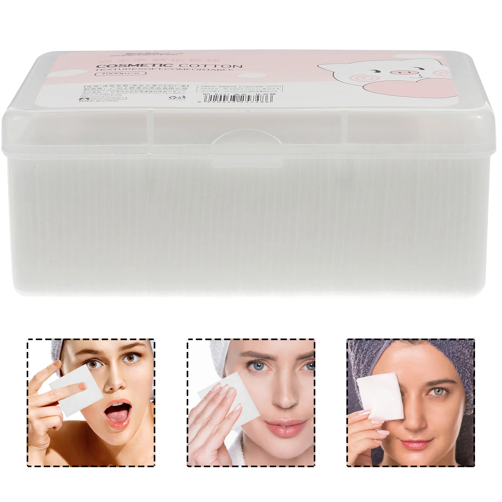

1000pcs in 1 Box White Makeup Remover Wash Face Cotton Pads Disposable Cotton Puff Cleansing Wipes Thin Facial Cotton Care