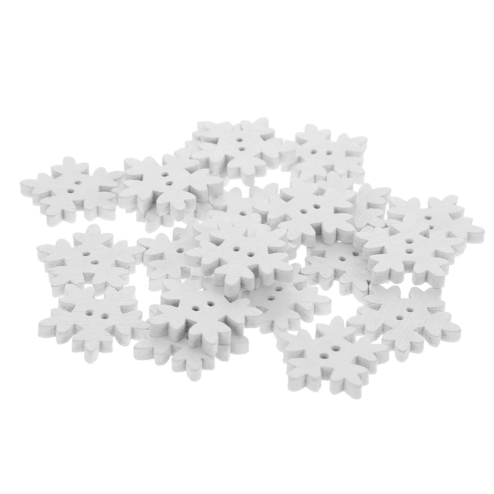 

Buttons Snowflake Button Snowflakes Wooden Christmas Sewing Embellishmentscrafts Decoration White Holes Wood Hole Embellishment