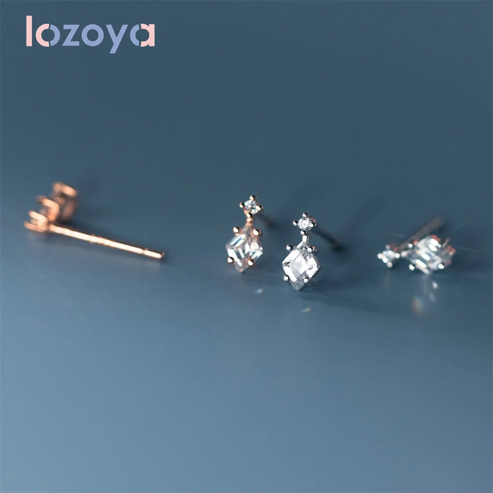 

Lozoya Original And Funny Earrings 925 Sterling Silver Diamond Water Drop Mini Delicate Zircon Ohrringe Luxury Jewelry Gifts