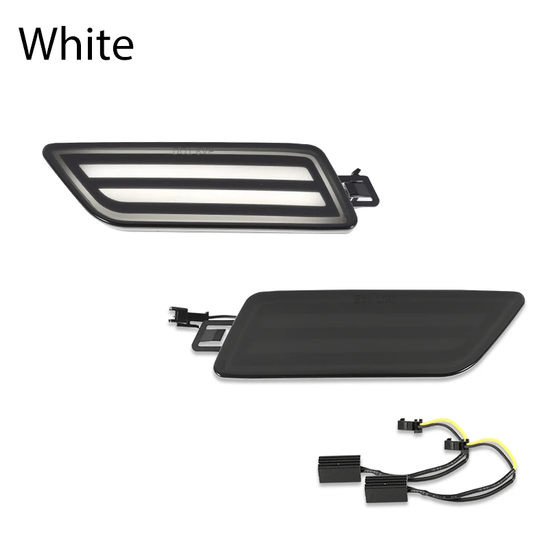 

iJDM Янтарный/белый полностью светодиодный бампер, боковой габаритный указатель поворота для Porsche Macan 2014-2024, замена OEM передних габаритных фонарей