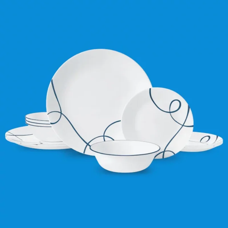 

Corelle® Lia, White and Blue, 12 Piece, Dinnerware Set