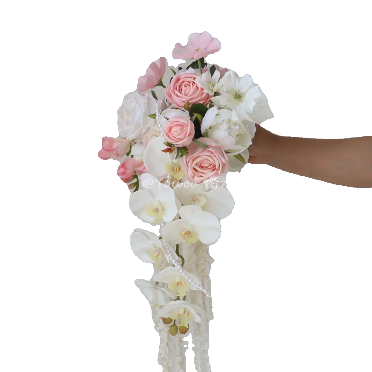 Towoo сладкий розовый элитный свадебный водопад держащий букет имитация