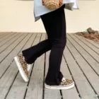 Весна 2022, Новое поступление, модные детские брюки-клеш для девочек