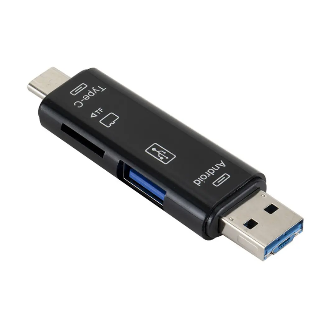 

5 in 1 USB 3.0 Type C / USB / Micro USB SD TF Memory Card Reader OTG Adapter Connector High Speed Memory Card Reader PCI-E Riser