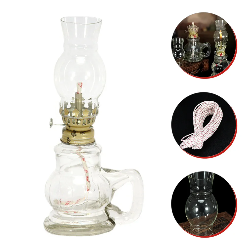 

Vintage Glass Delicate Retro Oil Lamp Kerosene Lamp Kerosene Oil Light for Wedding Party Festival Home Decor