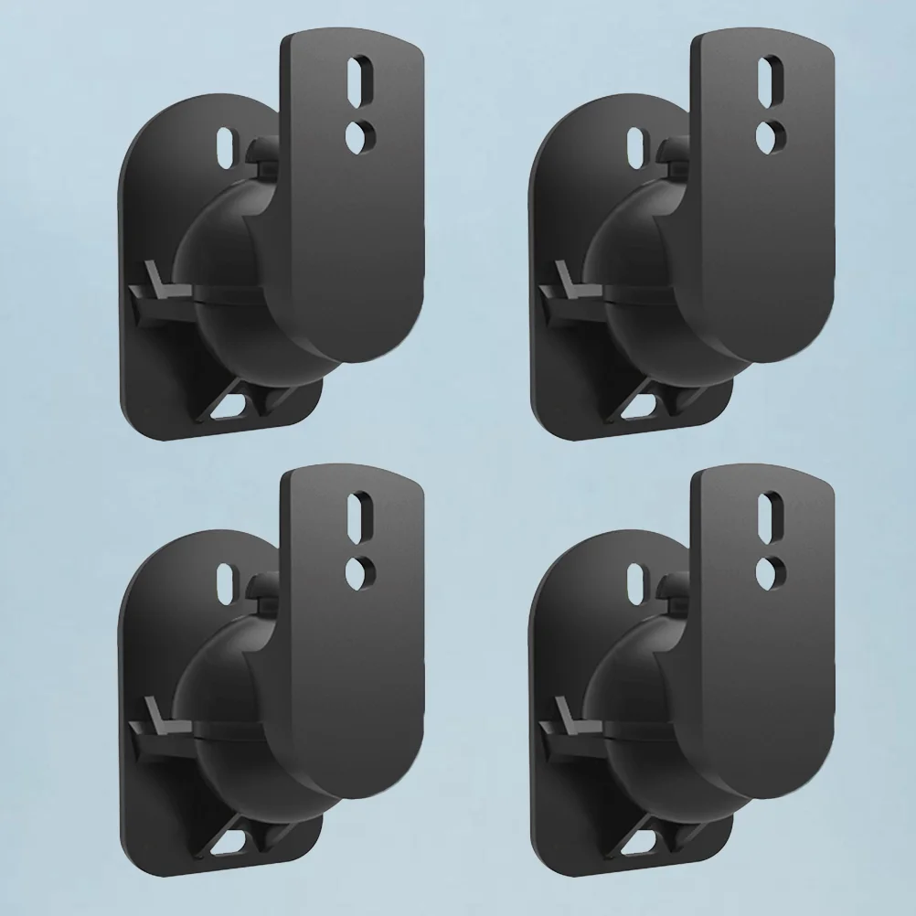 Speaker Mount Wall Bracket Stand Surround Holder Black Keyhole Tilt Pack Adjustable No Holes Without Corner Play Shelf Drill images - 6
