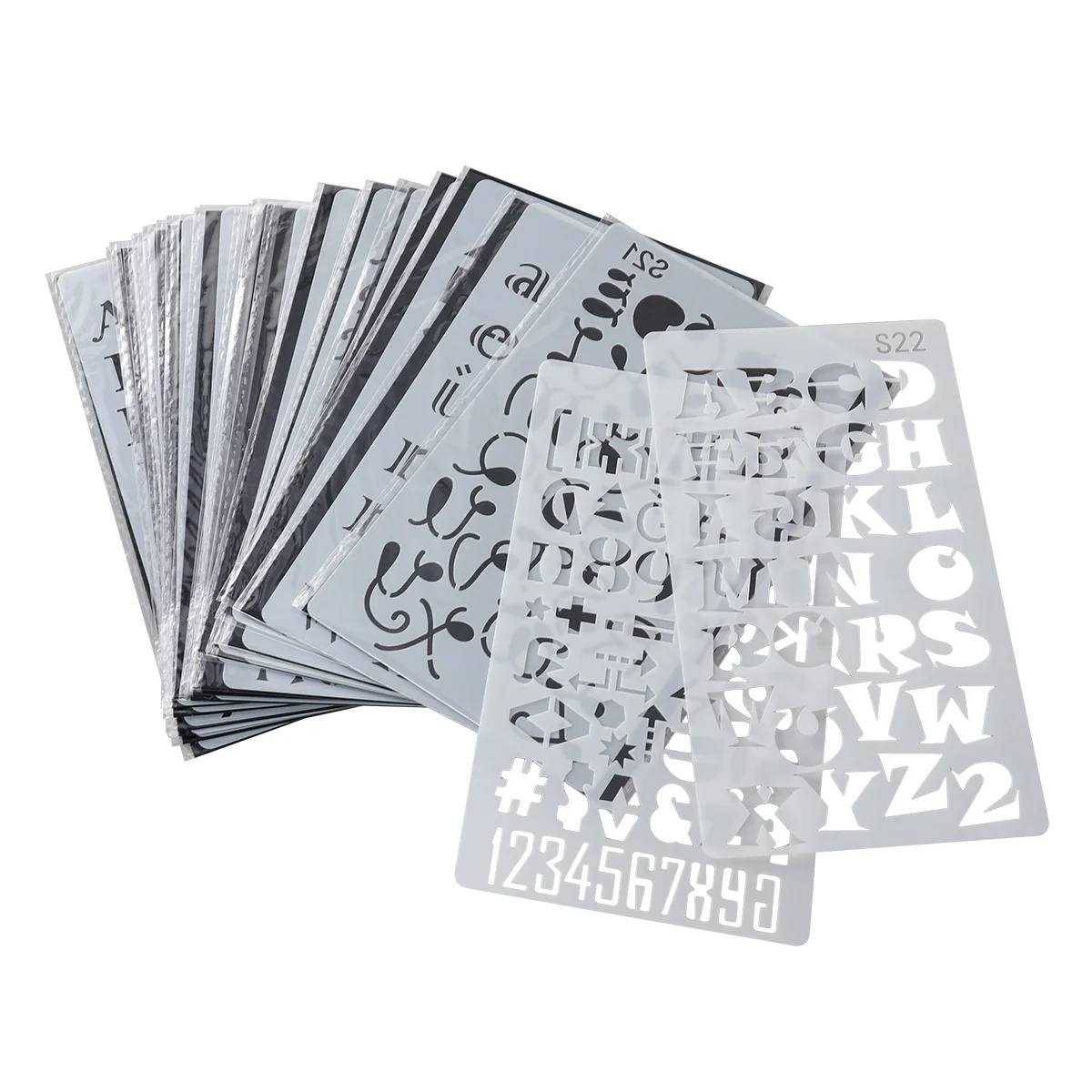 

24PCS Hollow Painting Alphanumeric Template Stencil Alphabet Letter Number Planner Set Stencils Journal Notebook Diary