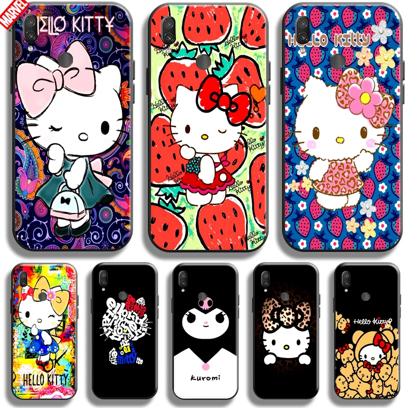

Cute Hello Kitty For Xiaomi Redmi Note 7 7S Pro Redmi 7 7A Phone Case Carcasa Back Funda Coque Silicone Cover Liquid Silicon