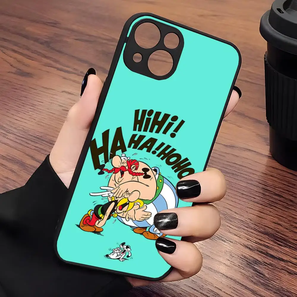 Чехол для телефона MINISO-Asterix и Obelix матовый прозрачный iPhone 16 15 12 11 13 14 Pro Max X XR 8 Plus
