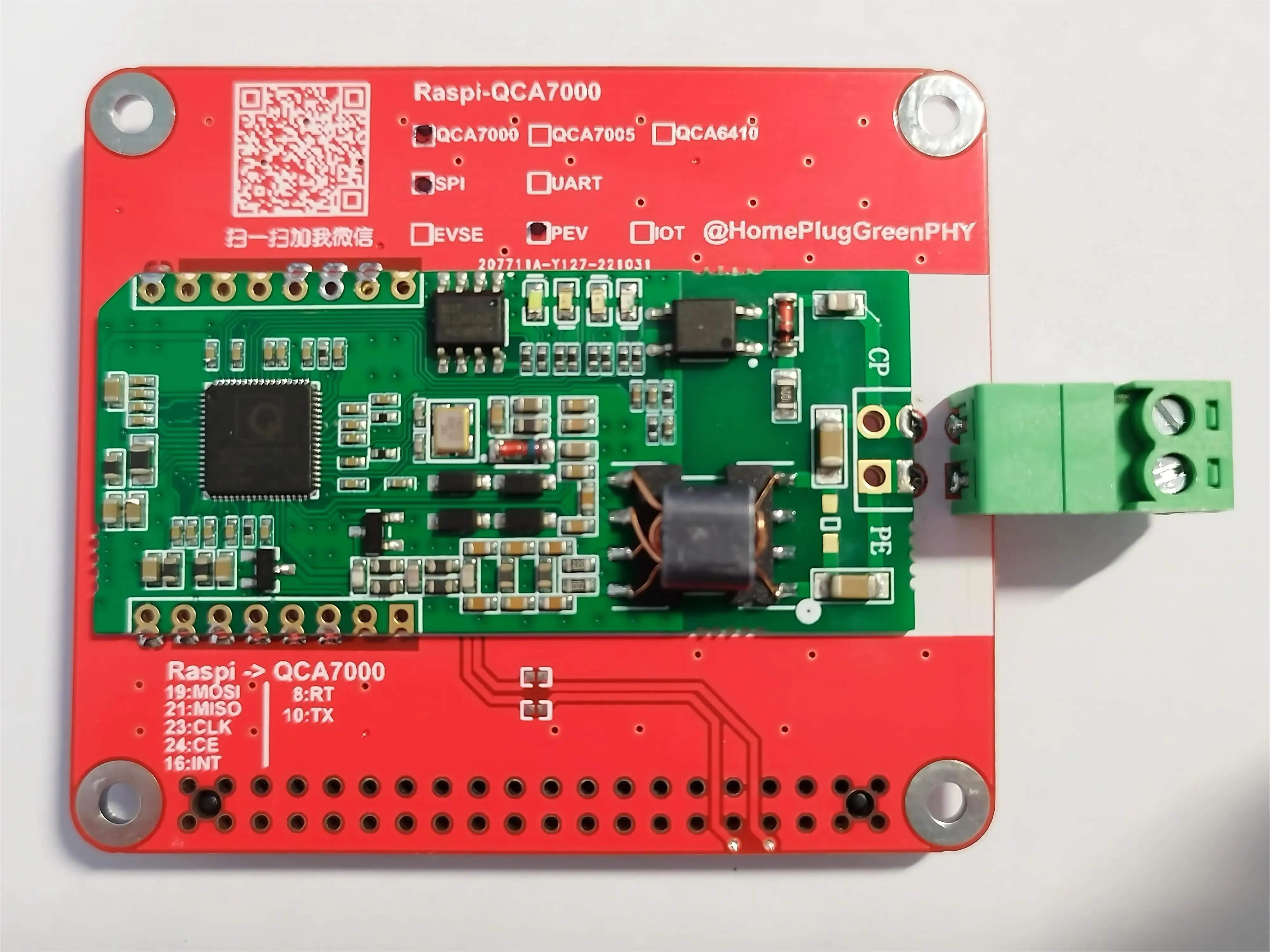 

QCA7000/7005 Development Board HomePlugGreenPHY/ISO15118 Raspberry Pi Raspberry