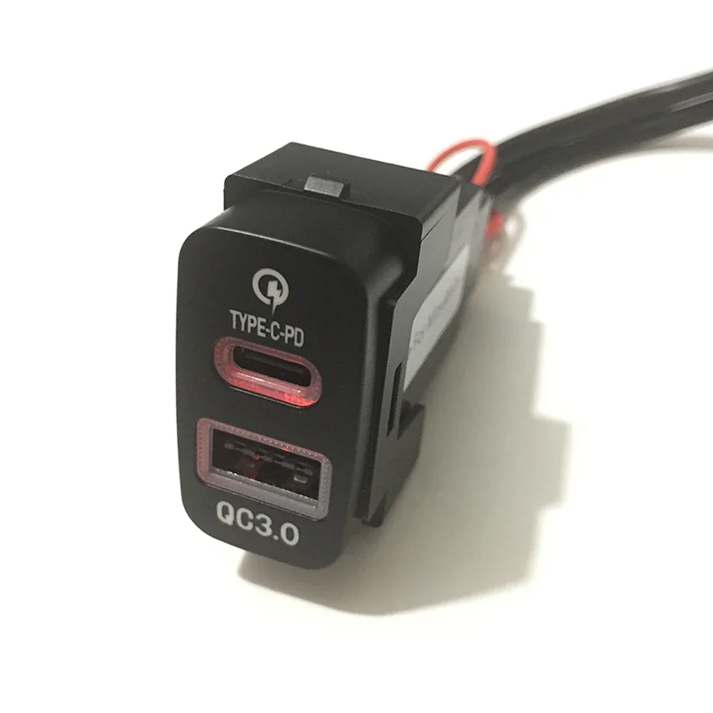 

Автомобильное зарядное устройство для быстрой зарядки, адаптер, USB-разъем для Mitsubishi Outlander Lancer EX Pajero Sport ASX V73 V93 V97