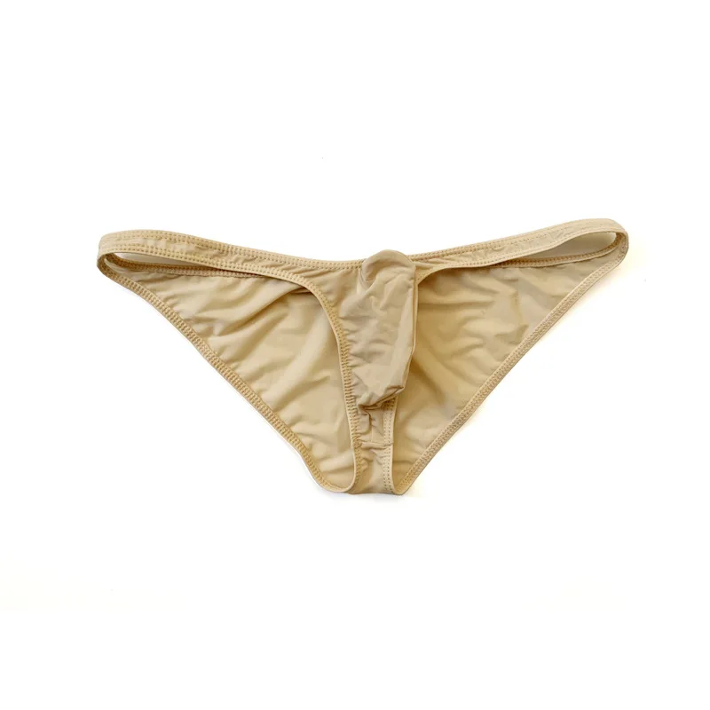 

Bikini Briefs Men Upturned Pouch G-string & Thongs Man Ice Silk Thin Thong Underwear Panties Hombre High Quality Underpants