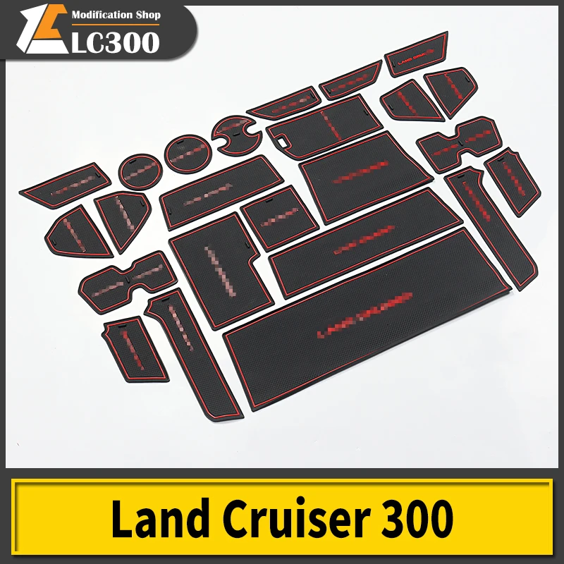 

Toyota Land Cruiser 300 LC300 2022 Interior Decoration Modification Accessories Gate Slot Mat Water Cup Mat Storage Box Mat