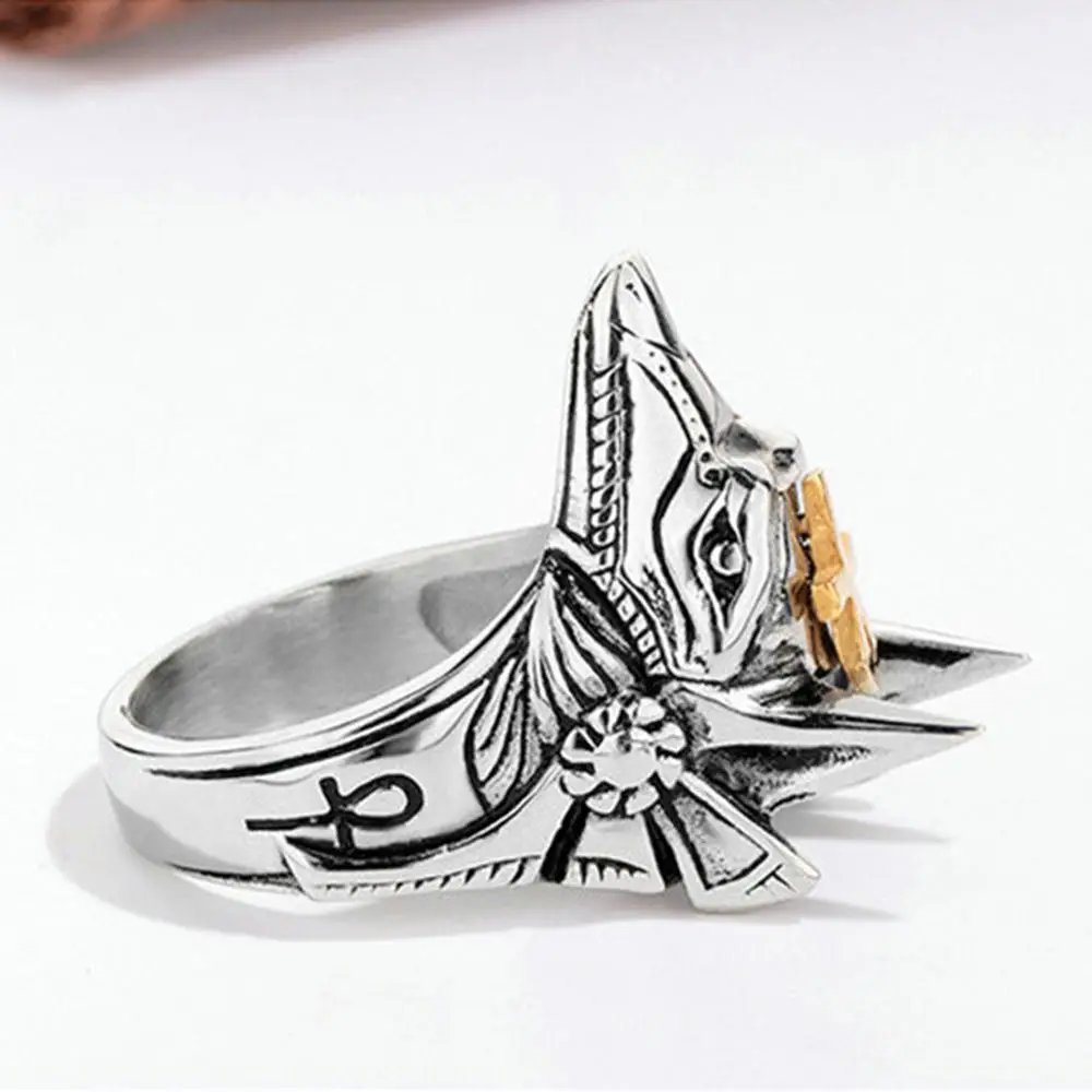 Винтажное кольцо унисекс для мужчин панк анубис египетский крест зверь анти-волк