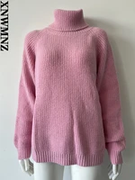xnwmnz womens fashion loose knitted sweater women vintage turtleneck long sleeve casual sweater pullover 2022 autumn winter
