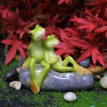 1Pcs Simulation Mini Frog Resin Ornament Miniature Figurine Landscaping Home Garden Decoration Micro Landscape Terrarium Craft 1