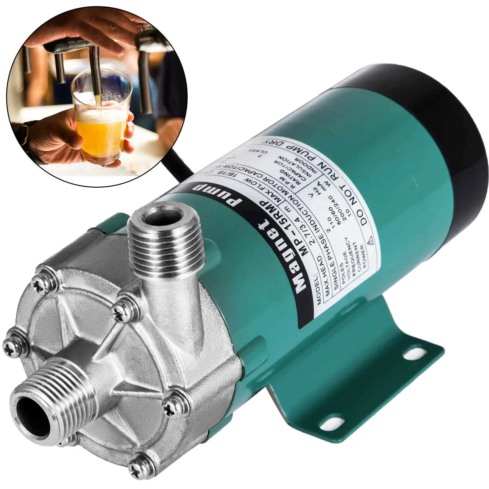 

Beer Pump Food Grade Stainless Steel Head Magnetic Brewing Pump