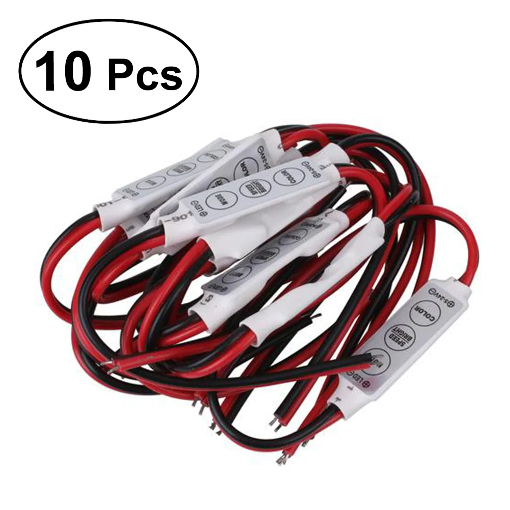 

10pcs Controllers Professional LED Strip Light Practical Mini Dimmer Controllers for Office