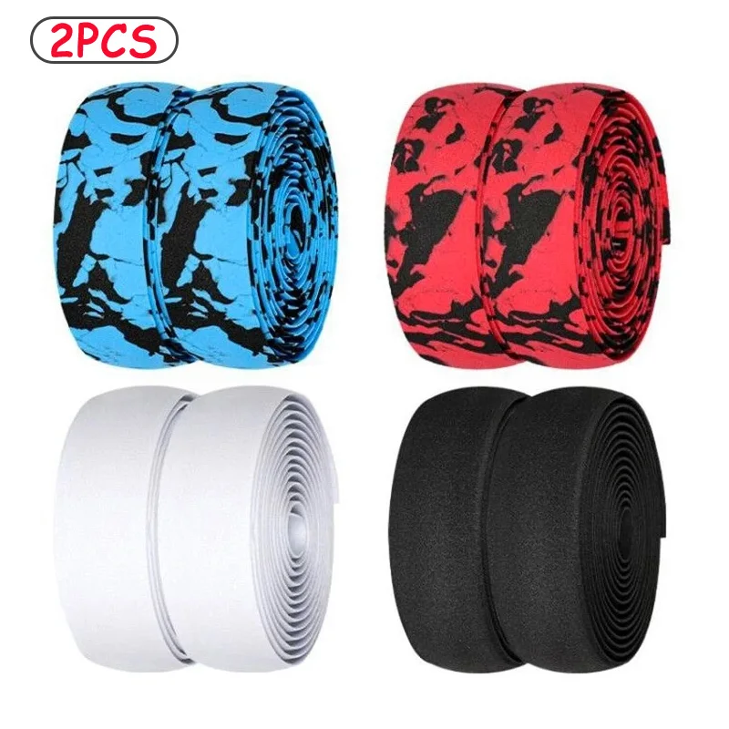 

2pcs Bicycle Handlebar Tape EVA PU Bar Tape Soft Cycling Damping With 2 Bar Plug Road Bicycle Anti-slip Shock straps Anti-slip