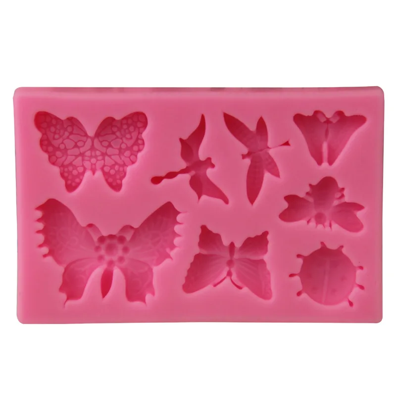 

Dragonfly Butterfly Sugar Turning Silica Gel Mold Soft Pottery Manual Soap Mold Chocolate Cake Baking Tool