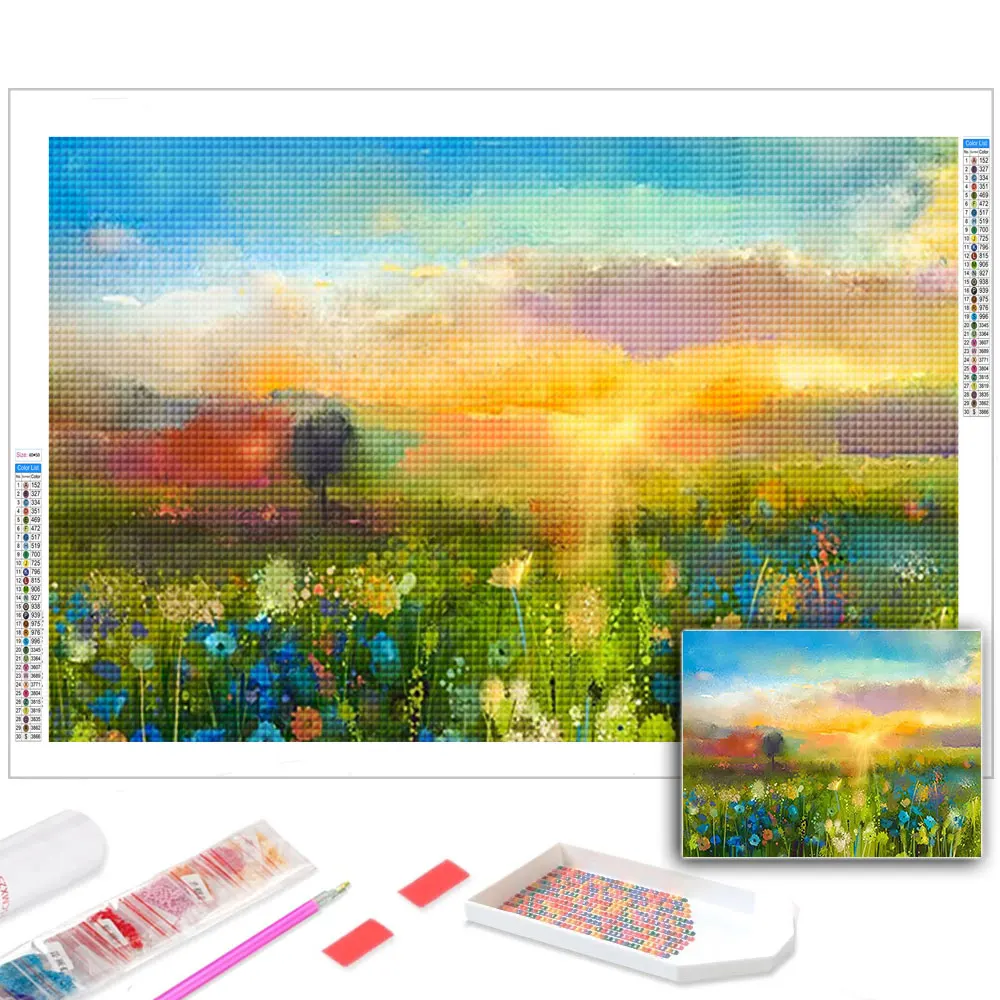 

Алмазное Рисование Подсолнечник Вышивка крестиком, вышивка в виде поля, пейзаж, мозаика, ручная работа, картина Стразы Gift