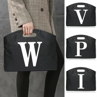 fashion briefcase laptop bag case for macbook air 13 trend handbags light business briefcase white letter name printing tote bag