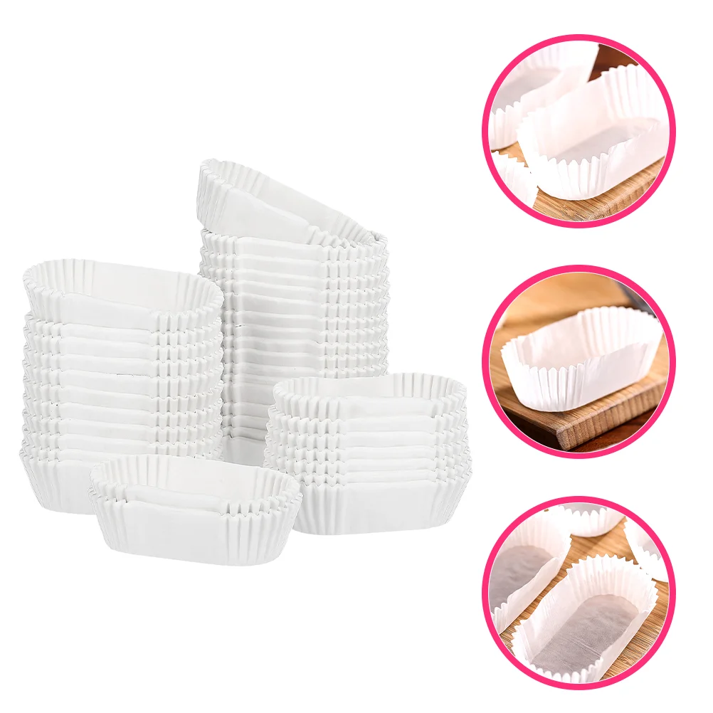 

2000 Pcs Mini Muffin Brushed Cake Cups Baking Wraps Paper Disposable Bread Pan Boat Shape Supplies Case White Party