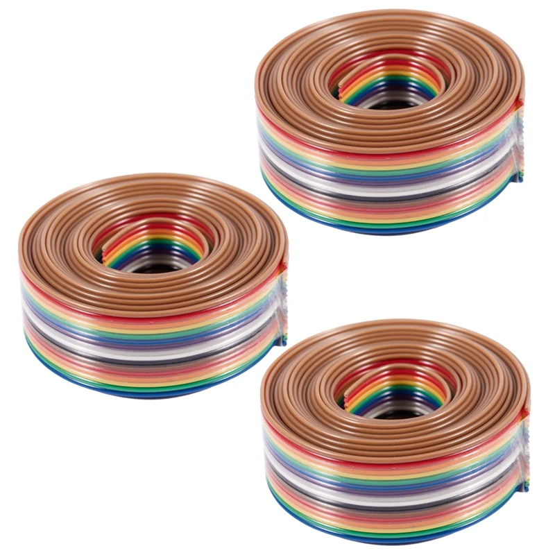 

3X 2M 1.27mm Pitch 16 Pin Flat IDC Ribbon Extension Cable Wire