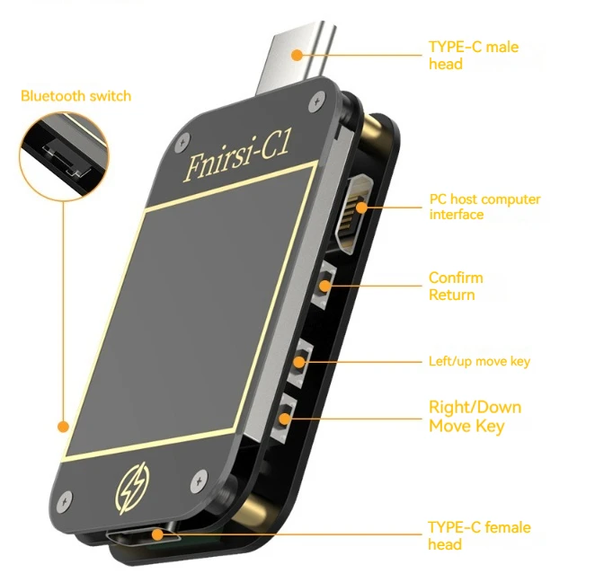 Вольтметр-Амперметр Fnirsi C1 измеритель емкости для внешних аккумуляторов с