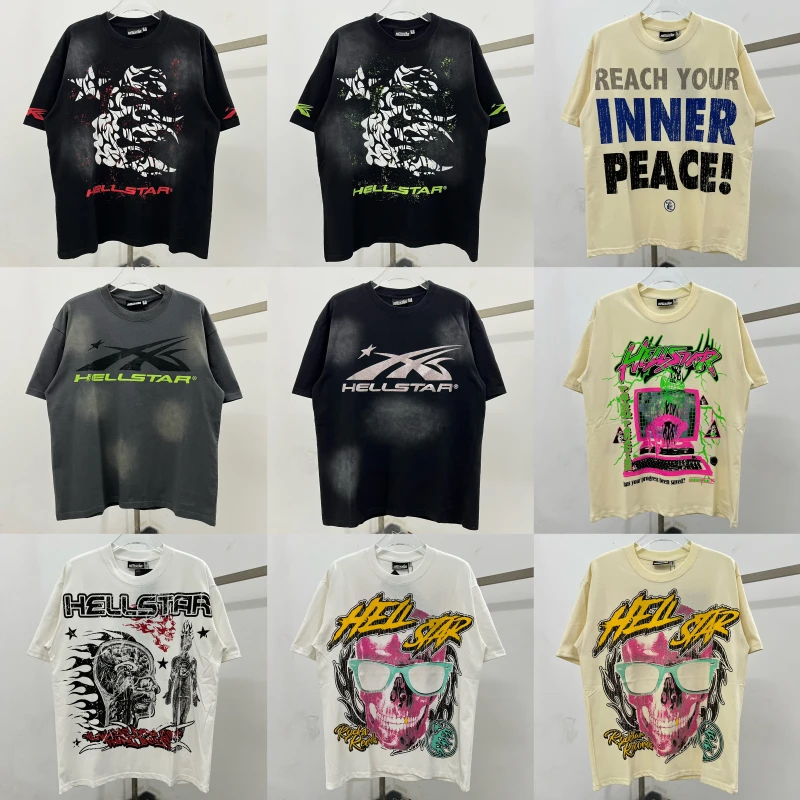 Мужские и женские Same Sle Hell Star стираный изношенный чистый хлопок с логотипом в