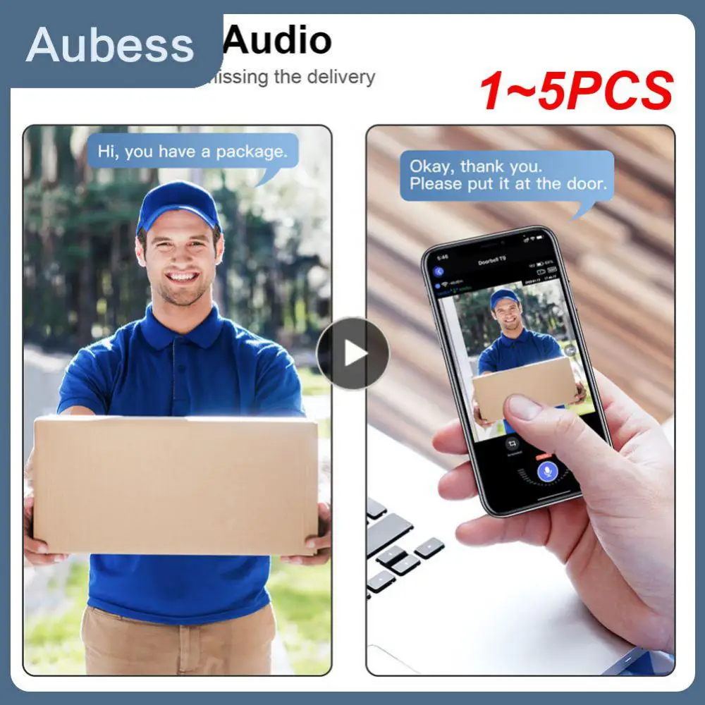 

Беспроводной Видеозвонок для умного дома, цифровой наружный дверной звонок с Wi-Fi и камерой, ночная защита, 1 ~ 5 шт.