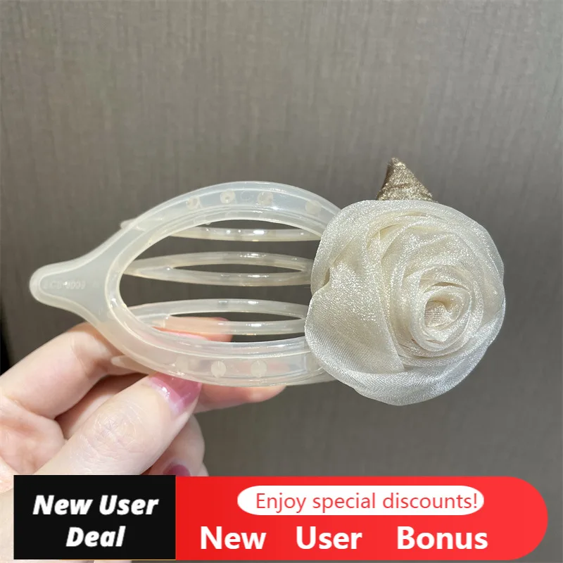 

Elegant Rose Large Acrylic Hair Clip Exquisite Chic Hair Clip Headgear Korean Fashion Ladies Hair Accessories
