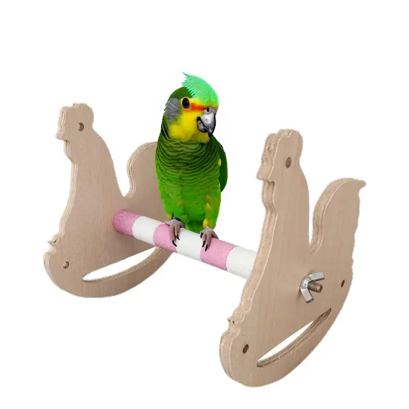 

Parrot Perch Stand Bird Play Perch Stand Wood Platform Easy Installation Stable Base Desktop Training Supplies For Conures