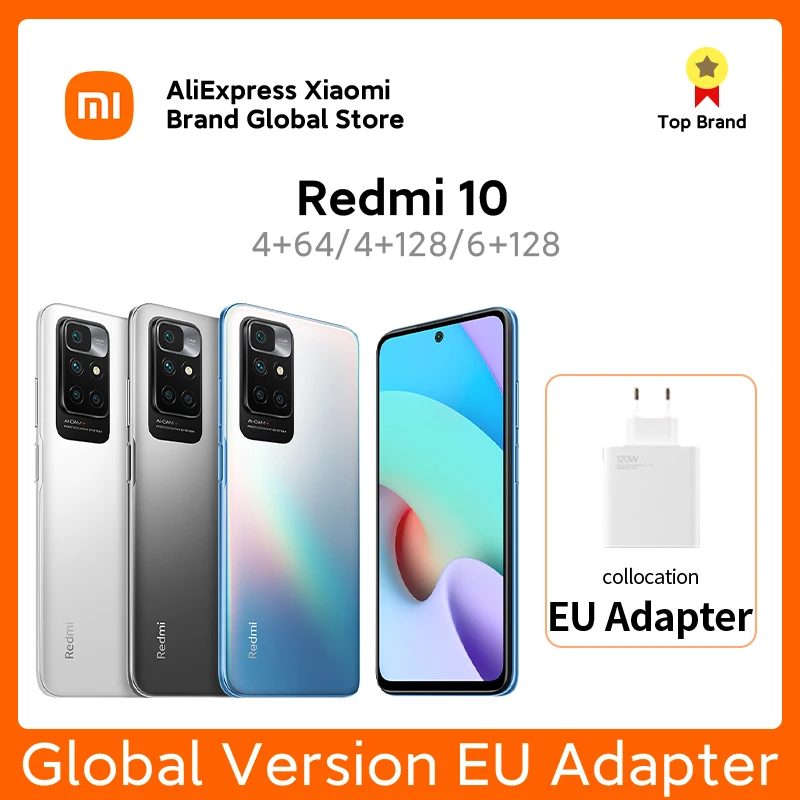 

Global Version Xiaomi Redmi 10 64GB/128GB 50MP AI Quad Camera 90Hz FHD+ Display Helio G88 Octa Core 5000mAh Battery