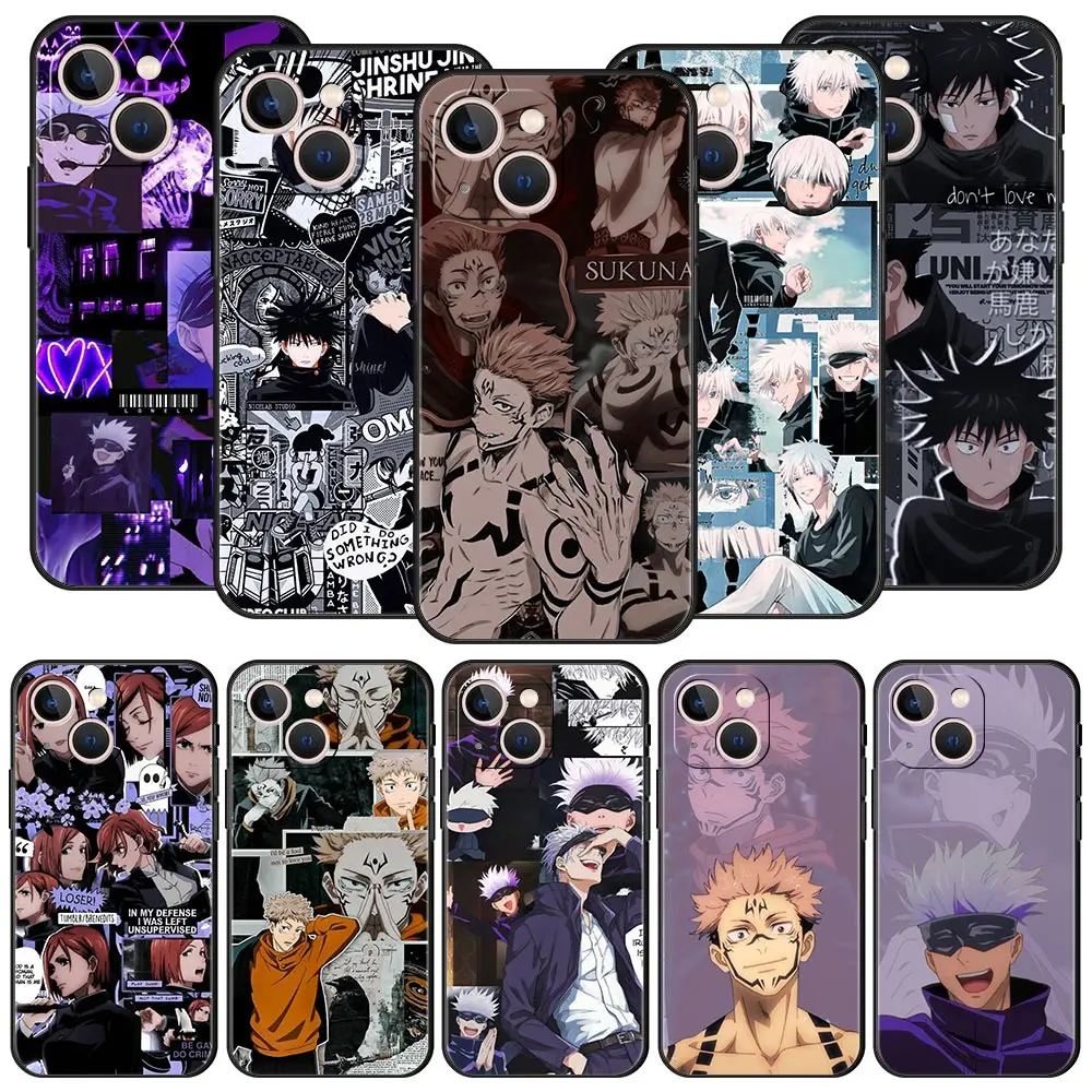 

Anime Sukuna Jujutsu Kaisen Luxury Phone Case For iPhone 11 12 13 Pro Max Mini X XR XS 7 8 Plus SE 2020 Silicone Black Cover