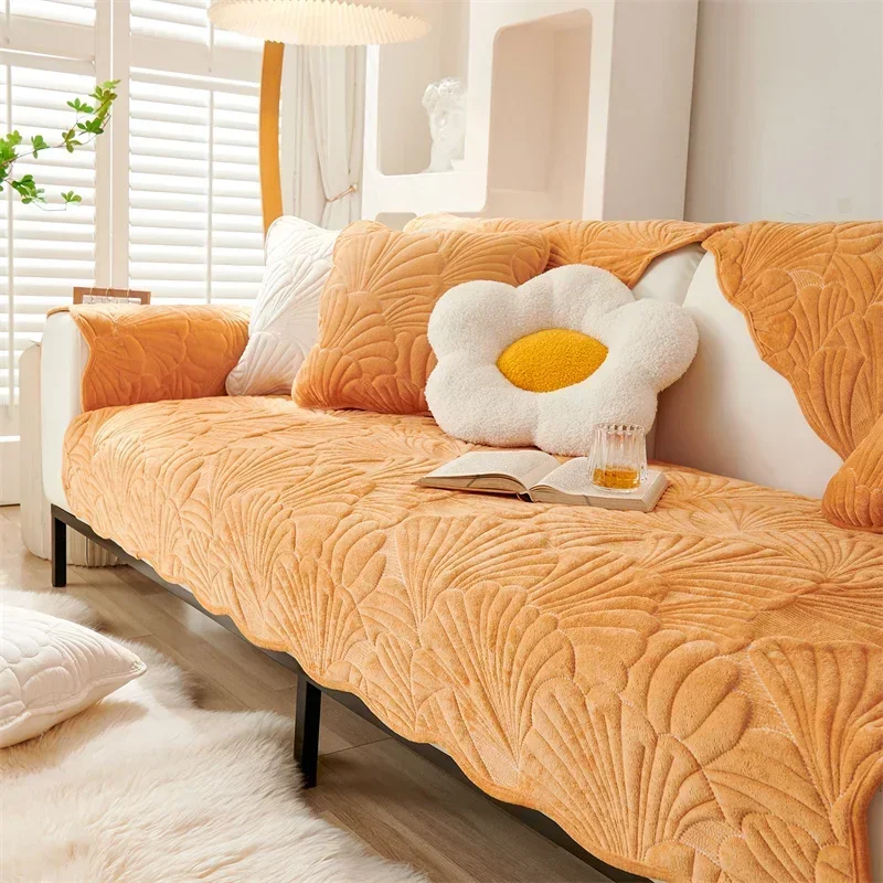 

Чехол жаккардовый для дивана в скандинавском стиле, толстый плюшевый коврик для дивана в гостиной, простое стильное полотенце для дивана, однотонный домашний декор