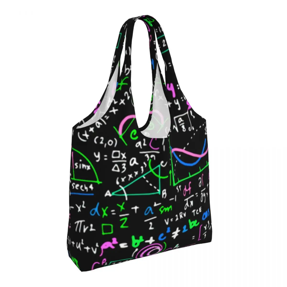

Math Linear Shopping Bag Mathematics Education Fashion Reusable Handbag Cloth Streetwear Student Bags