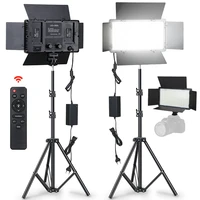 led video light bi color stand remote control dimmable panel lighting photo photographic studio live photography fill lamp