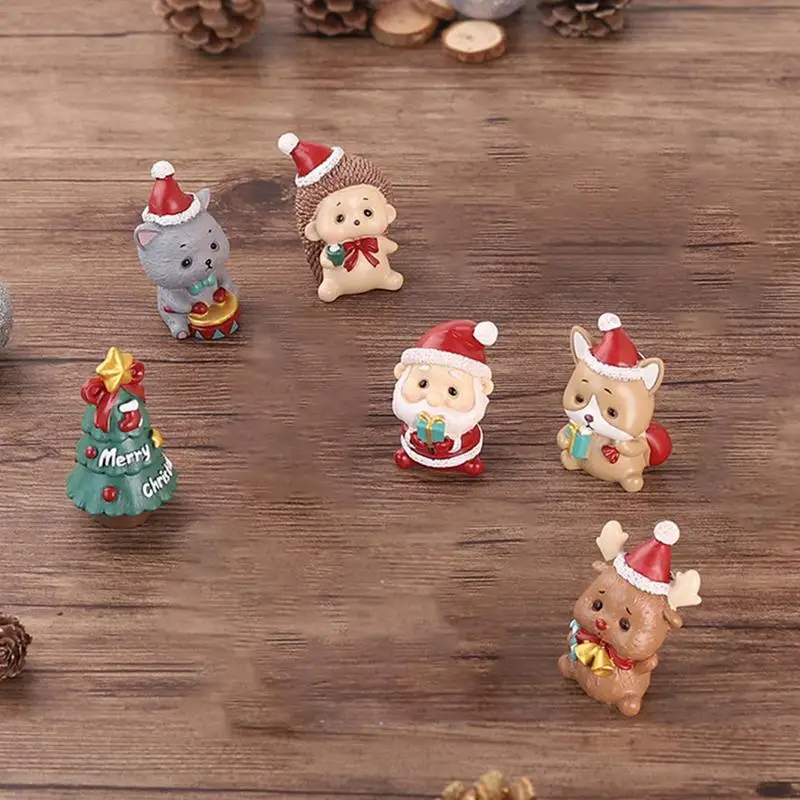 

Santa Claus Christmas Ornament Gift Mini Statue Model Craft Bonsai Decor Miniature Home Fairy Garden Decoration DIY Accessories