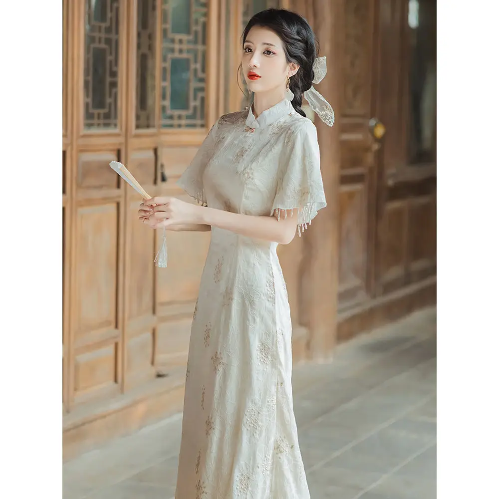 

Gentle and Elegant Daily Retro Young Cheongsam Improved Dress Girl's Cheongsam Women's Summer Fairy Qipao Modern