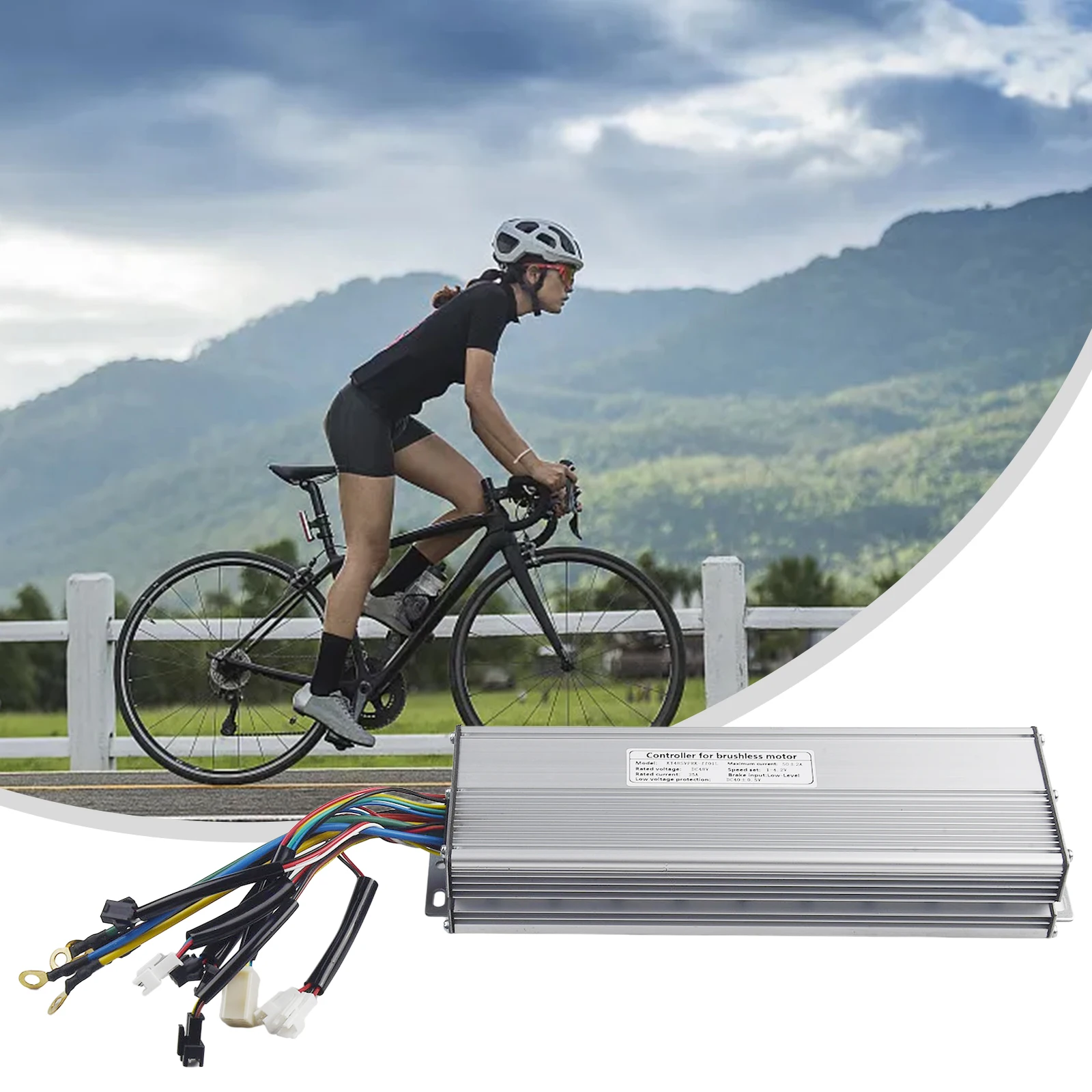 

MTB E-bike 48V KT-50A Sinewave Controller With Lightline For 3000W Brushless Motor KT Series Display Electric Bicycle Accessory