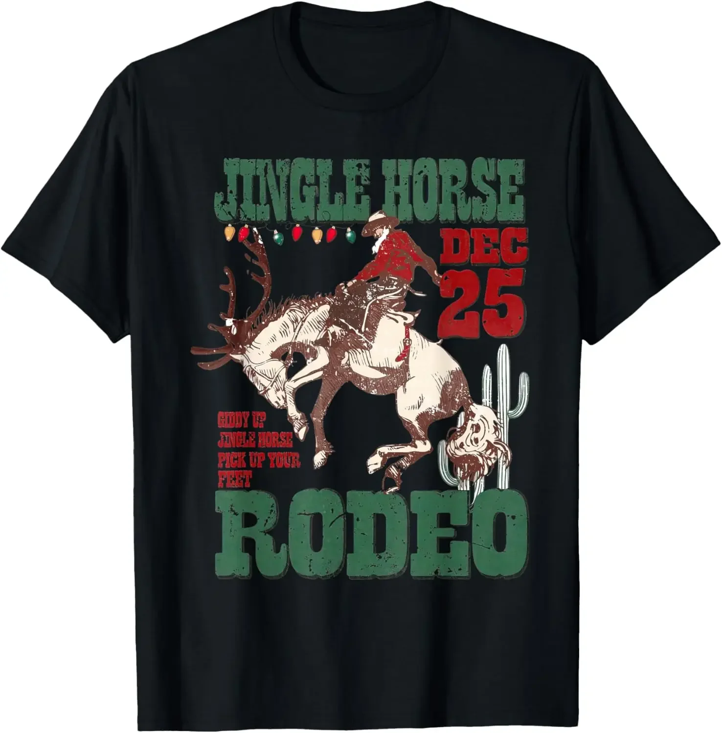 Футболка Jingle Horse модель Dec 25 западное Родео страна Рождество ковбойский стиль