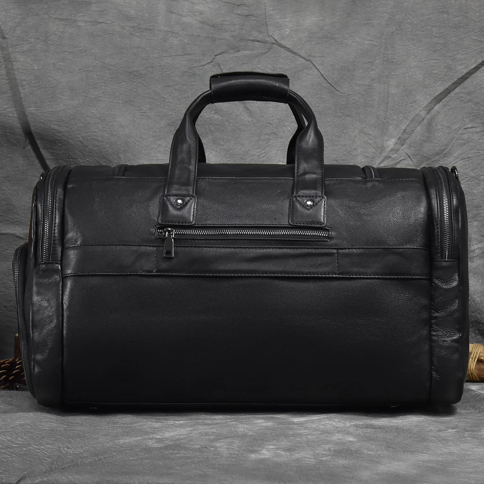 2022 Men Travel Bags Genuine Leather Handbag Luggage Bag For Men Cowhide Shoulder Messenger Bag Luxury Black Business Travel Bag
