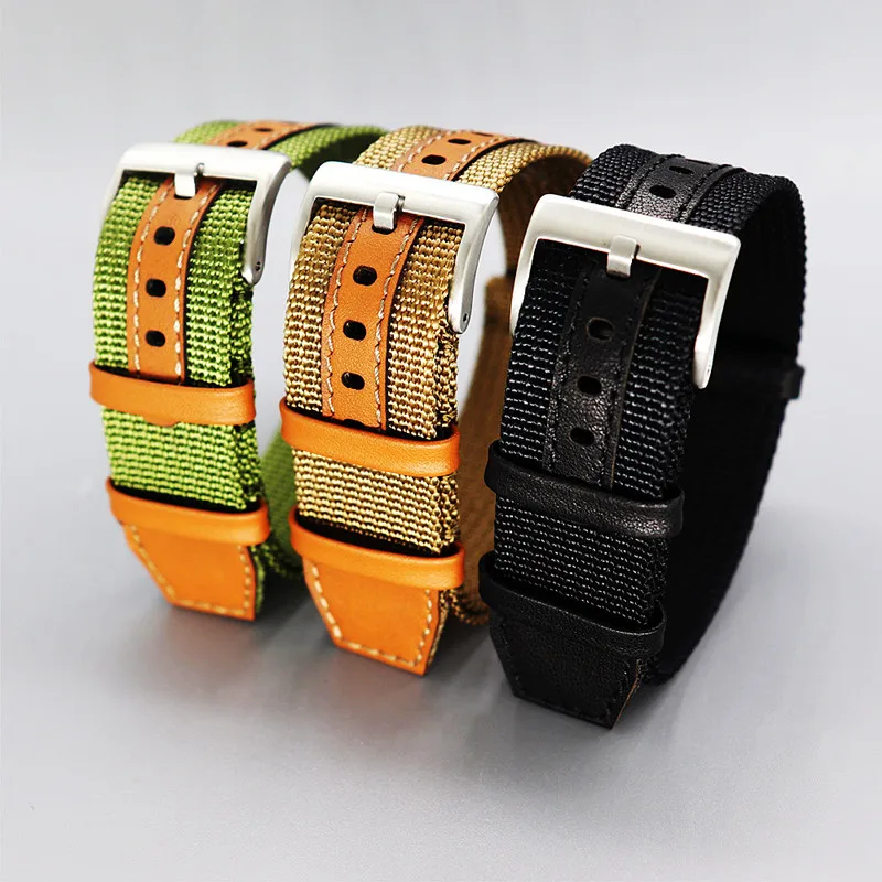 Wholesale 10PCS/Lot High Quality 20MM 22MM Nylon Straps Nato Straps Weave Straps Watch Strap Watch Band 3 Color Available