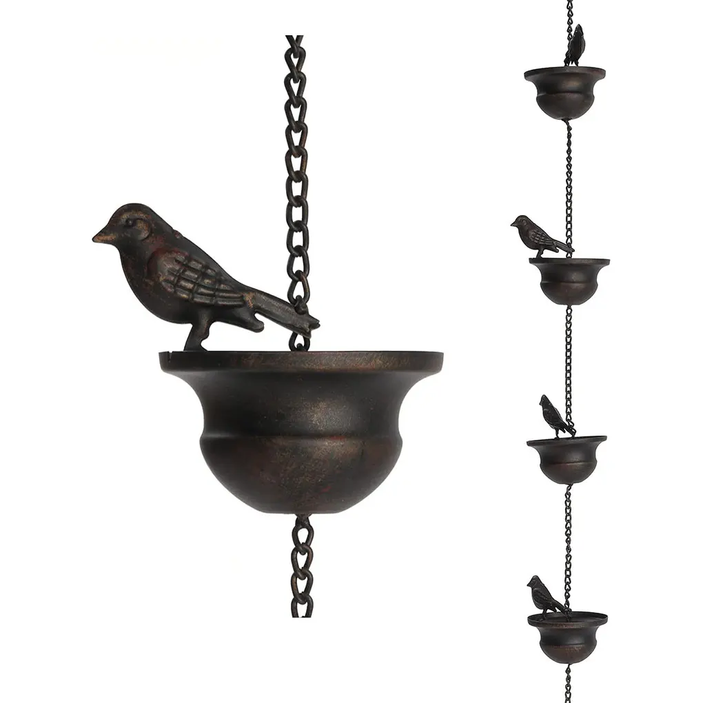 

Unique Metal Rain Chain - Balcony Decoration Essential Easy Installation Rain Chains For Garden Housewarming Gift