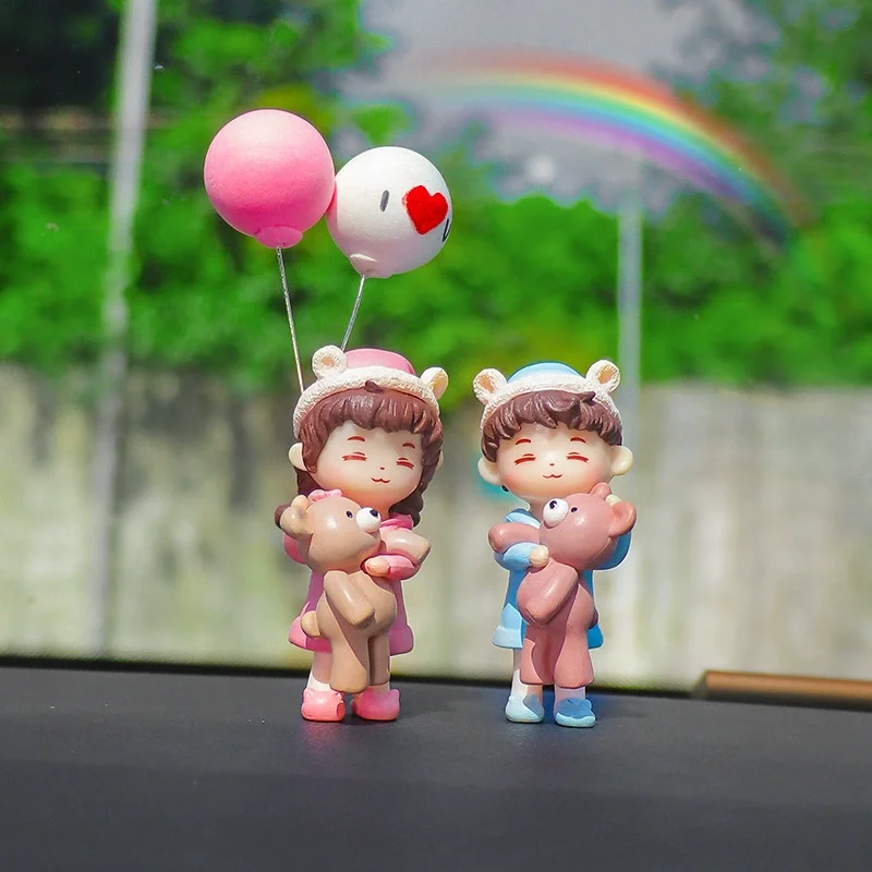 

Милые мультяшные пары, украшение автомобиля, аниме-фигурка, романтический воздушный шар, украшения для приборной панели автомобиля, аксессуары для салона автомобиля, подарки