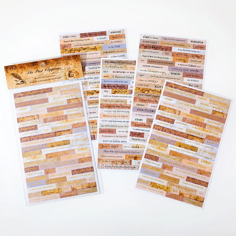 

Fromthenon Vintage Bronzing Die Cutting Stickers Journal Notebook Scrapbooking Decorative Sticker Accessories Planner Stickers